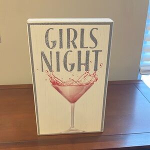 Girls Night wooden block sign